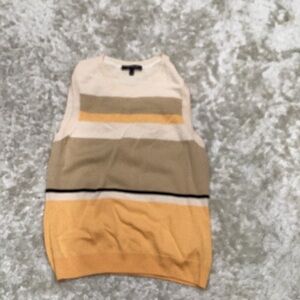 Striped Sleeveless Top in Cream and Tan